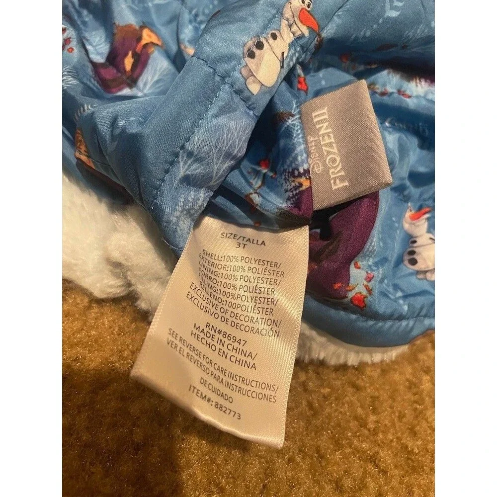 Disney Frozen Reservable (Blue & Light Blue) Puffer Jacket with Print Size 6